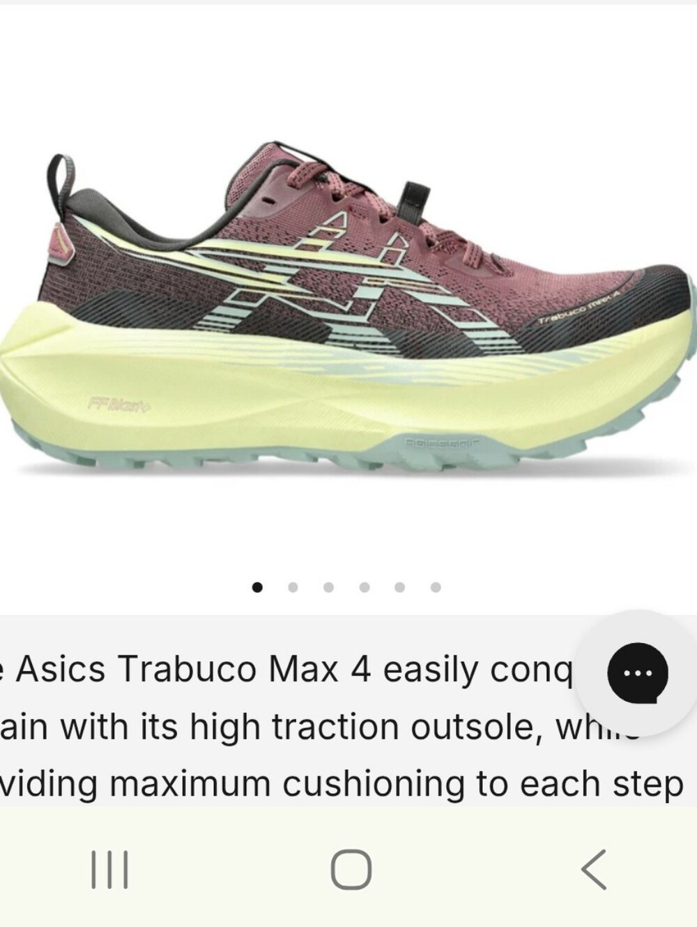 Asics Trabuco Max 4 Pink and Pale Yellow Trail Running Shoes